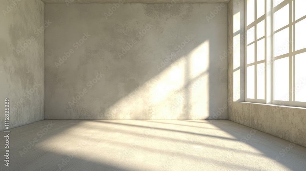 Sunlit Empty Room Corner with Large Window Minimalist Interior Design Sunlit Empty Room Corner with Large Window Minimalist Interior Design