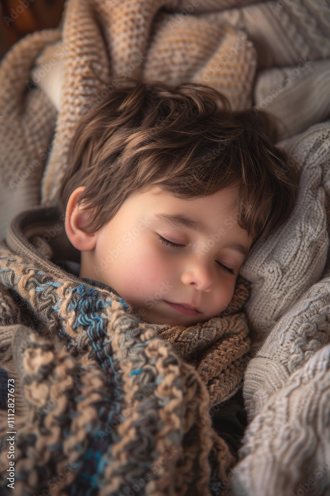 Sleeping child in bed Generative AI Sleeping child in bed Generative AI