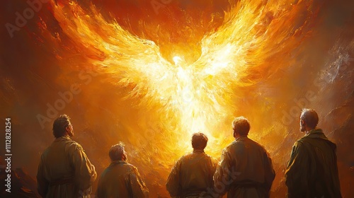pentecost the holy spirit descending on the apostles as tongues of fire digital painting