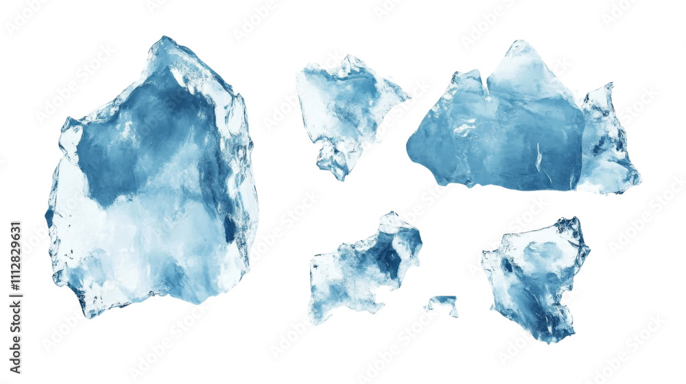 Fototapeta premium Icebergs transparent background