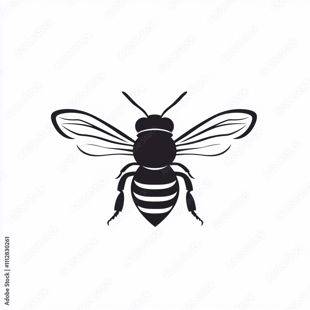 Fototapeta premium Modern Bee Logo Cut-Out Design