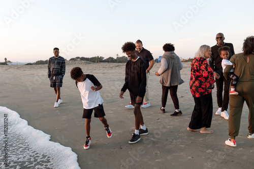 Multigenerational beach vacation photo