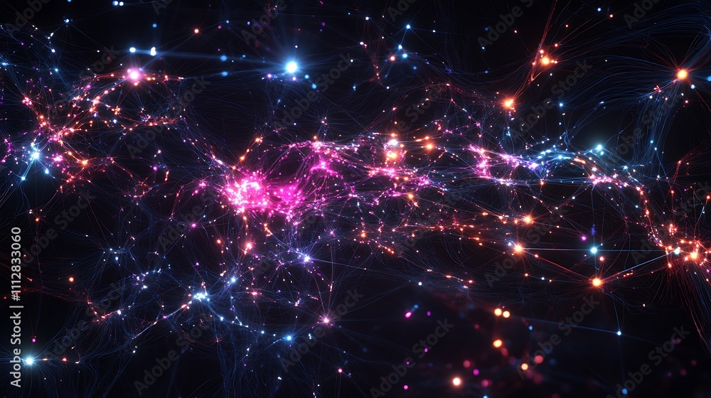 Fototapeta premium A colorful galaxy of stars and planets