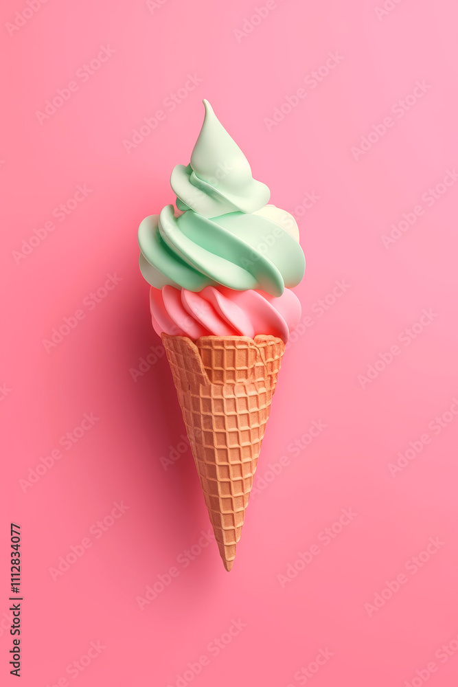 ice cream in a waffle cone Generative AI ice cream in a waffle cone Generative AI