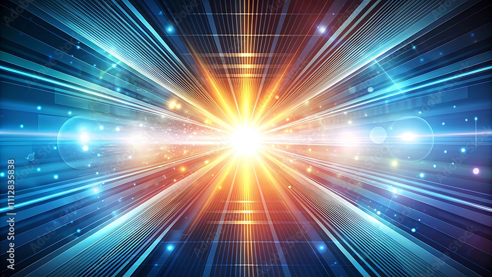 Obraz premium Vector Abstract Science and Energy Technology Concept – Futuristic Light Rays and Stripes Design for Creative and Commercial Use, Digital and High-Tech Illustration