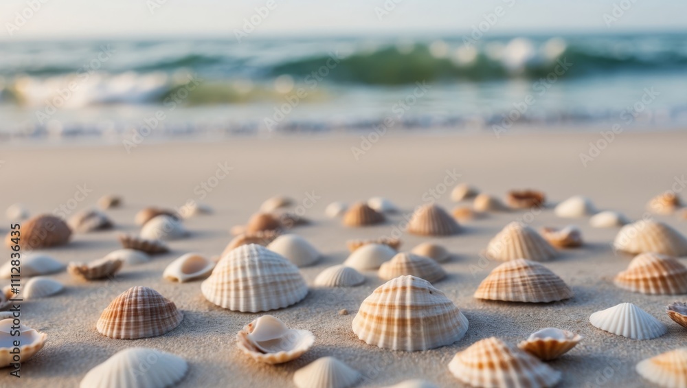 Seashells on the Beach - A Coastal Scene. Seashells on the Beach - A Coastal Scene.