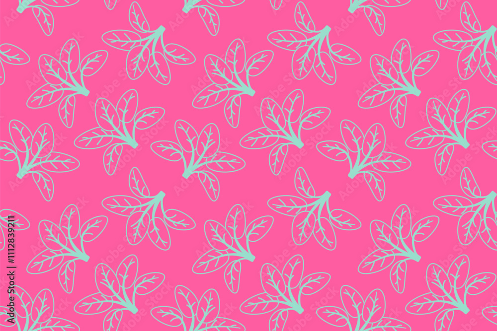 Hand drawn floral pattern vector design. Simple ornament with plant and leaf. Hand drawn floral pattern vector design. Simple ornament with plant and leaf.