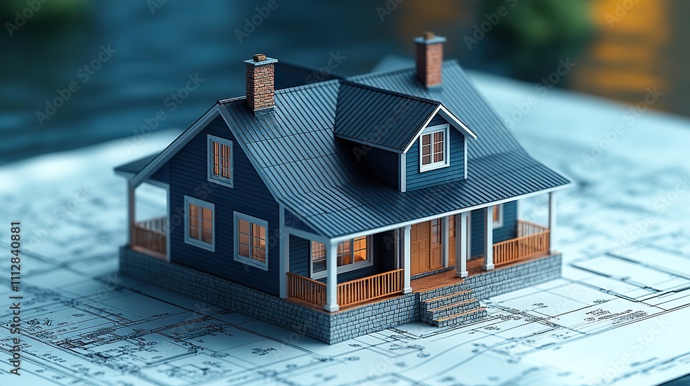 the close up conceptual image of a tiny architectural house 3d model isolated on a blueprint or layout plan design with key the close up conceptual image of a tiny architectural house 3d model isolated on a blueprint or layout plan design with key