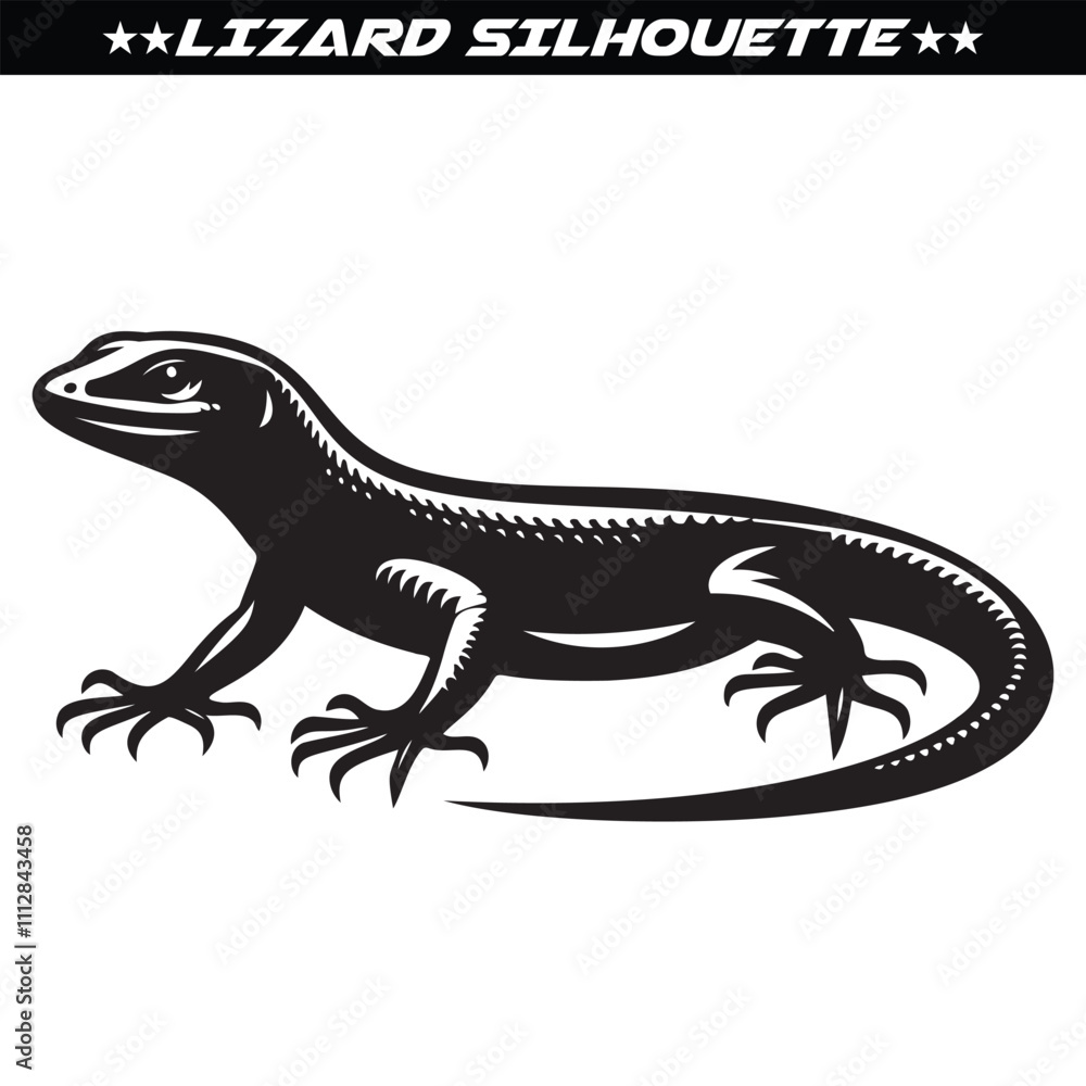Lizard silhouette vector isolated on white background Lizard silhouette vector isolated on white background