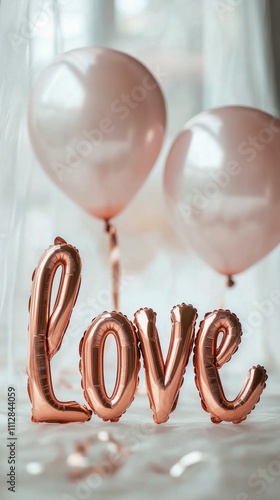 Pink balloon and love decoration create a romantic atmosphere for celebrations