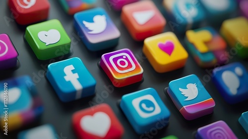 Social media communication with user engagement icons