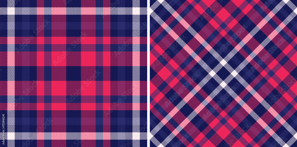 Pattern fabric vector of texture background plaid with a check textile tartan seamless. Set in christmas colors for menswear fashion trends. Pattern fabric vector of texture background plaid with a check textile tartan seamless. Set in christmas colors for menswear fashion trends.