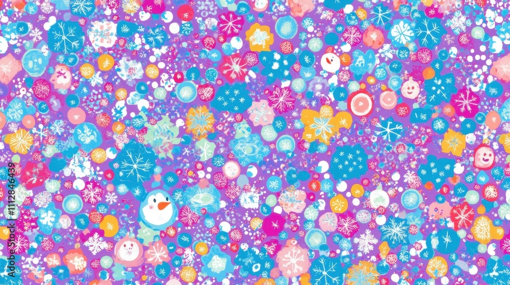 Christmas snowflakes pattern design festive background graphic art vibrant colors whimsical concept Christmas snowflakes pattern design festive background graphic art vibrant colors whimsical concept