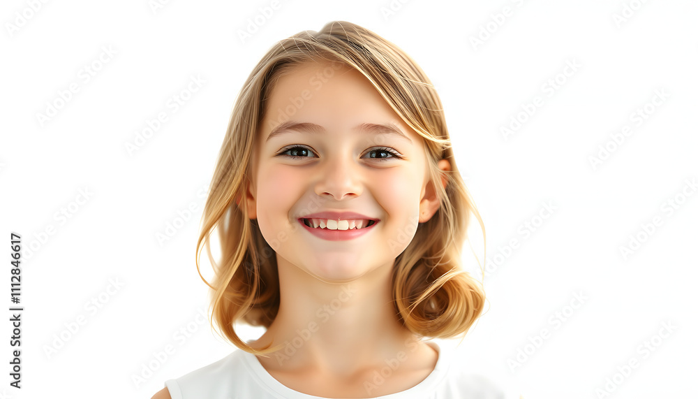 Portrait of a smiling cute pretty girl isolated with white highlights, png Portrait of a smiling cute pretty girl isolated with white highlights, png