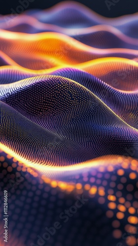 Colorful abstract waves of light and texture created with digital design tech...