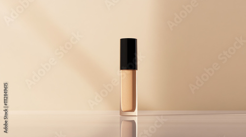 Product Display of Foundation on a Minimalist Surface Highlighting Natural Beauty and Elegance in a Serene Setting
