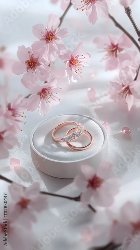 Elegant heart shaped ring displayed in a jewelry box surrounded by delicate f...