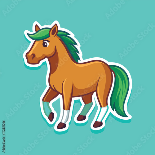 Charming Cartoon Horses Trotting Happily in Bright Colors on Playful Backgrounds for Kids and Animal Lovers Everywhere