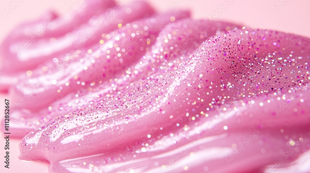 pink glossy skincare gel with sparkles, spread smoothly background, cosmetic product pink glossy skincare gel with sparkles, spread smoothly background, cosmetic product