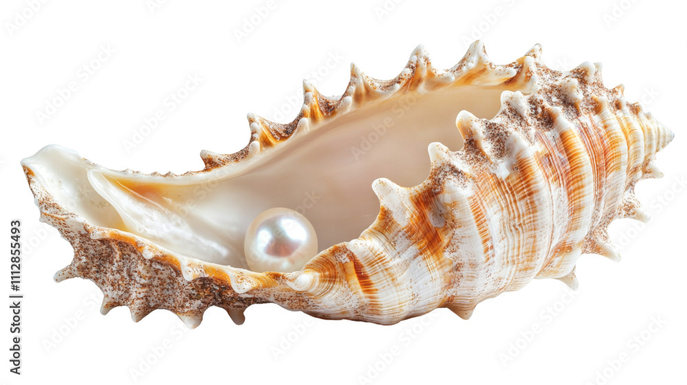 Seashell with pearl transparent background Seashell with pearl transparent background