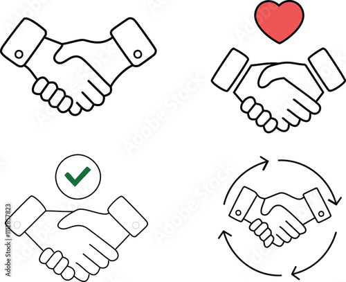 business handshake icon vector illustration isolated