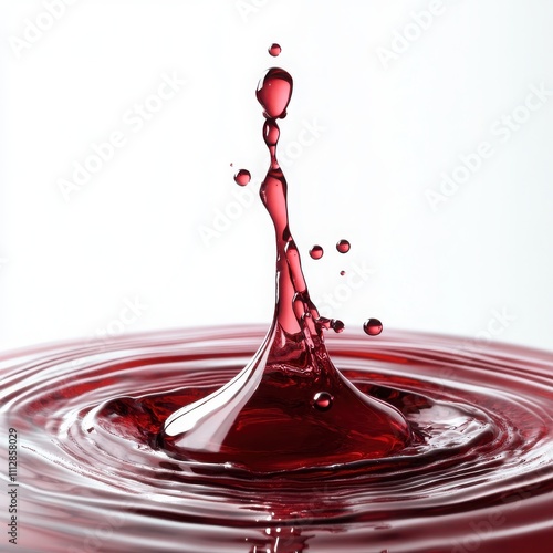 Red wine splash isolated on white background