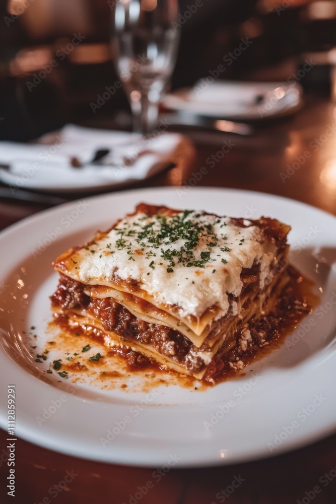 A delectable slice of lasagna, layered with pasta, rich meat sauce, and melted cheese. A culinary masterpiece. A delectable slice of lasagna, layered with pasta, rich meat sauce, and melted cheese. A culinary masterpiece.