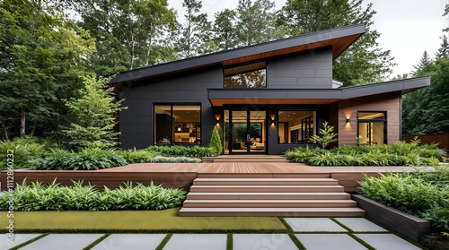 Dark and Bold Modern Home with Slate and Walnut Accents (Architectural Design)