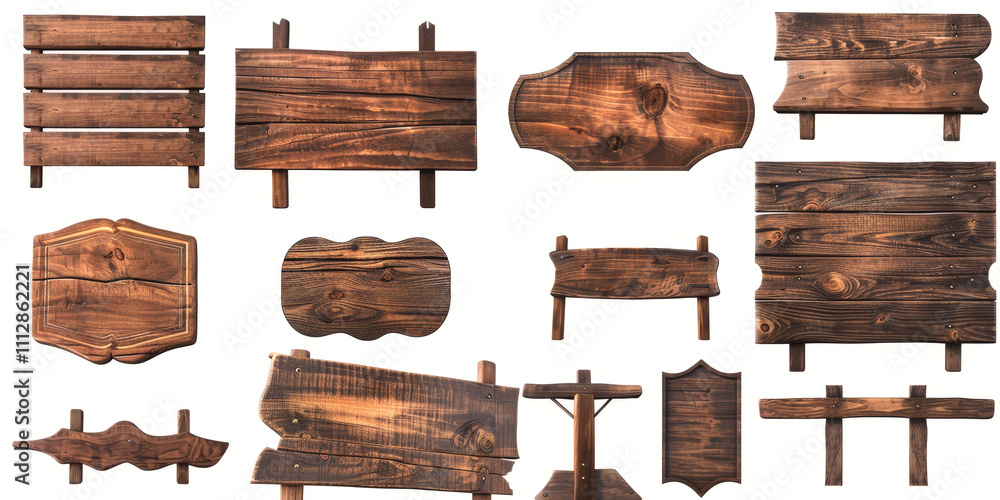 Wooden sign post Generative AI Wooden sign post Generative AI