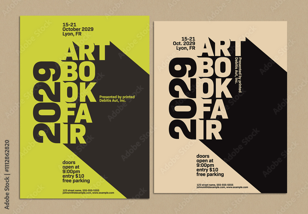 Stunning Bold Typography Poster Design Layout with Long Shadow Stock ...