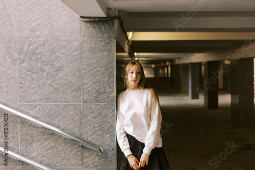 real young woman on the street photo