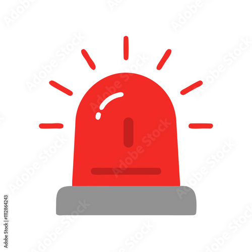 Red Emergency Light Icon - Warning and Alert Symbol for Safety and Emergency Situations