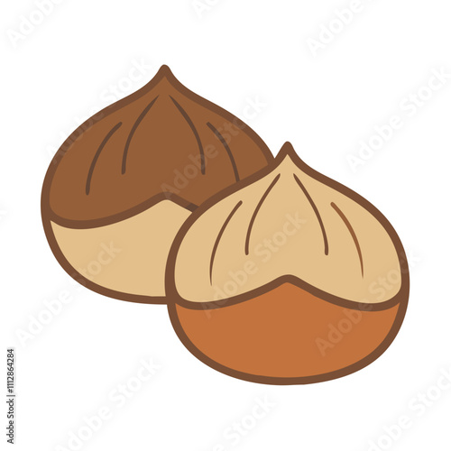 Roasted Chestnuts Vector - Delicious Seasonal Snack Illustration for Autumn and Winter