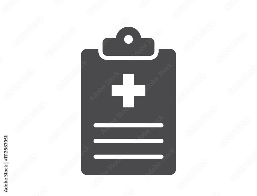 Medical history flat icon. Patient report card. Isolated vector image in simple style Medical history flat icon. Patient report card. Isolated vector image in simple style
