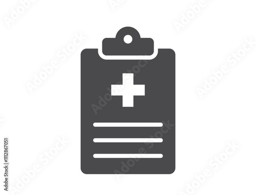 Medical history flat icon. Patient report card. Isolated vector image in simple style