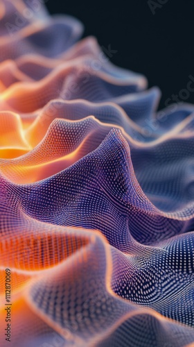 Colorful abstract waves of light and texture created with digital design tech...