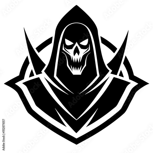 Necromancer Esport Mascot silhouette vector