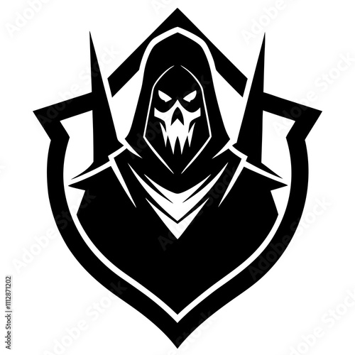 Necromancer Esport Mascot silhouette vector