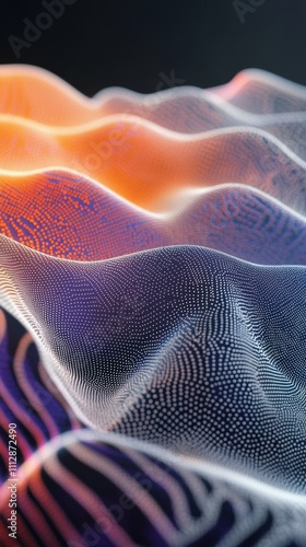 Colorful abstract waves of light and texture created with digital design tech...