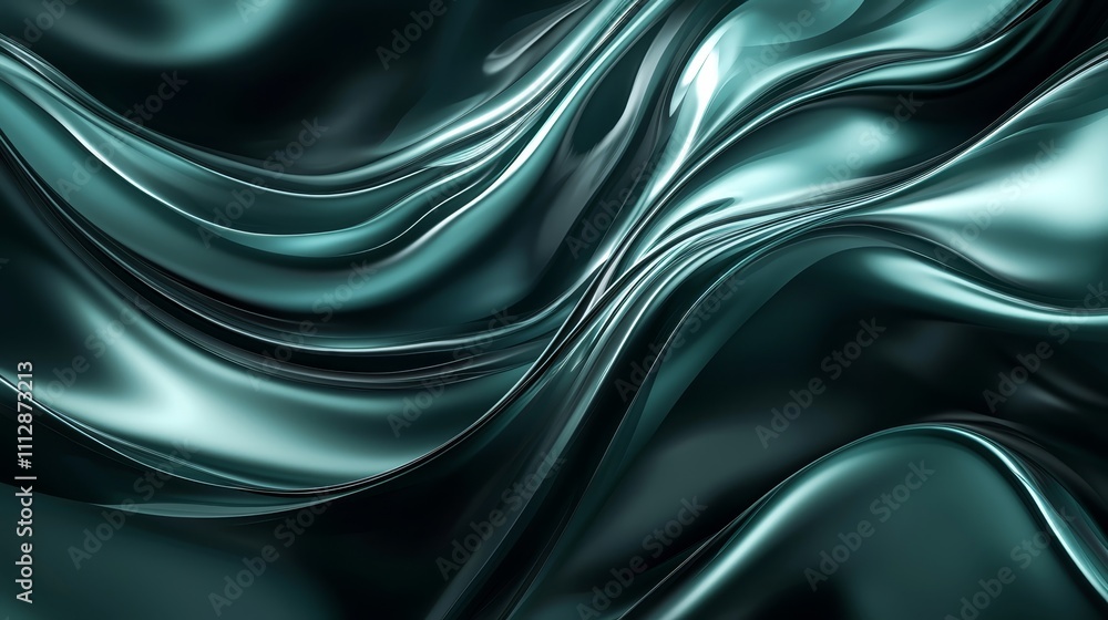 Obraz premium A dark blue satin background with wavy lines