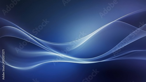 A blue and white abstract background with wavy lines