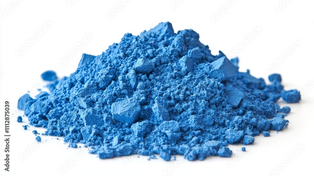 Naklejka premium A pile of blue powder on a white background