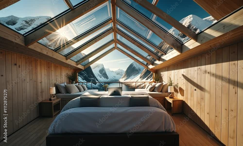 Modern Cabin Hotel with Panoramic Roof High in the Mountains Cozy Setting Modern Cabin Hotel with Panoramic Roof High in the Mountains Cozy Setting