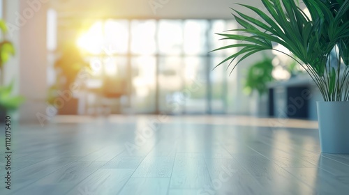 A potted plant sitting on a wooden floor in a room