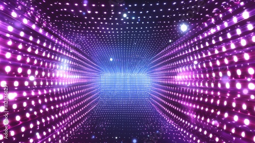 Wallpaper Mural A tunnel of purple and blue lights in the middle of a dark room Torontodigital.ca