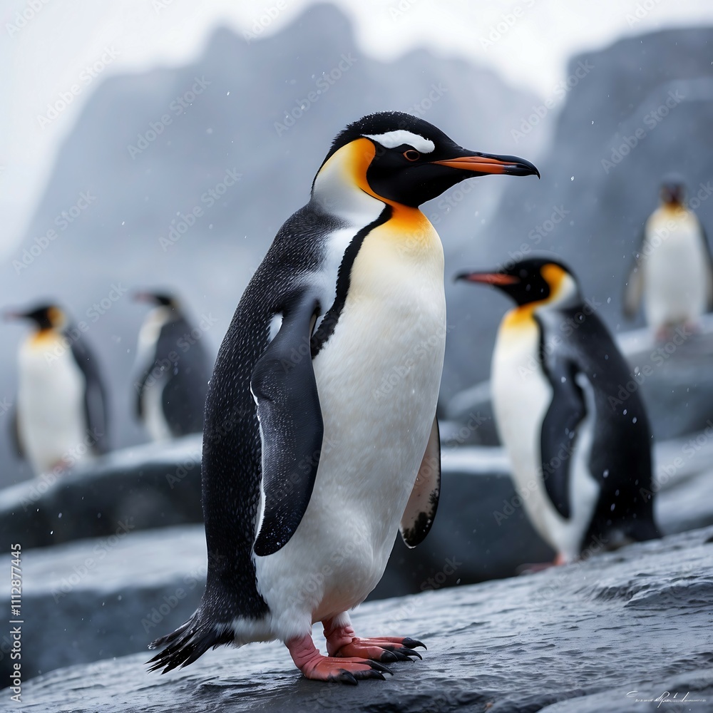 Obraz premium Adorable Penguin Illustrations for Awareness Day