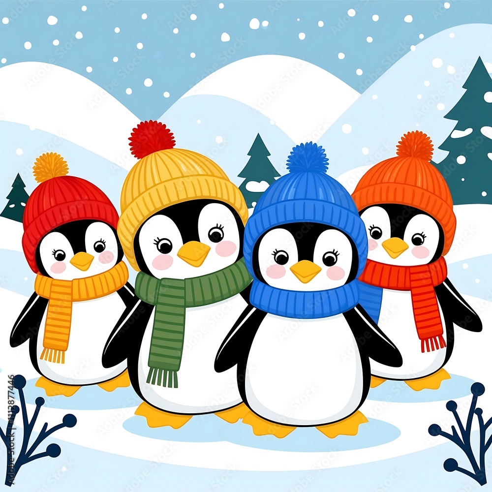Fototapeta premium Celebrate Penguin Awareness Day with Illustrative Art