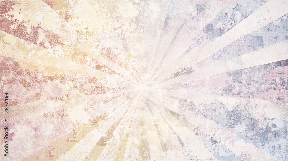 Obraz premium Abstract background of radiating pastel colors with textured patterns creating a soft, serene atmosphere ideal for Easter themes or artistic projects