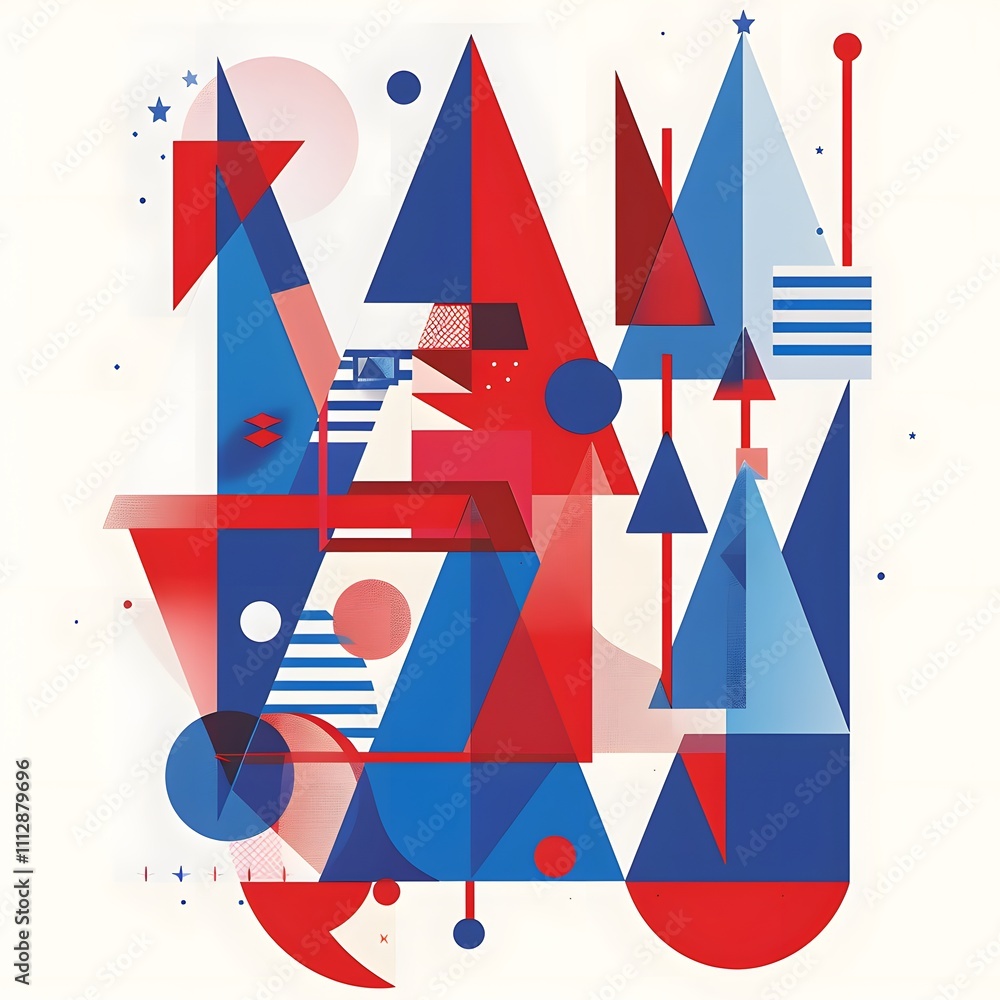 Obraz premium Merry Christmas geometric illustration