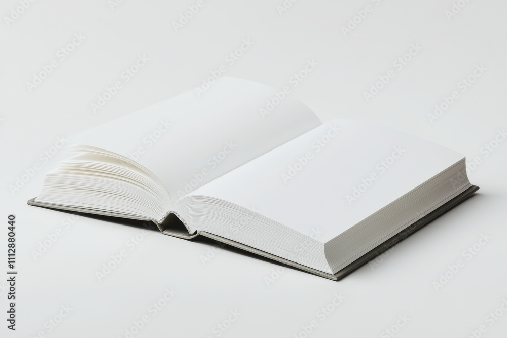 Open white book with blank pages isolated on white background, ideal for design mockups and educational themes Open white book with blank pages isolated on white background, ideal for design mockups and educational themes